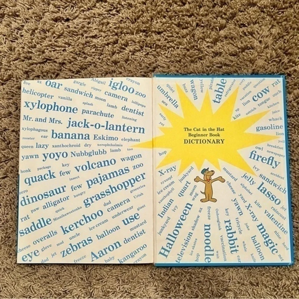 💚 Vintage 1964 The Cat In The Hat Dictionary Book